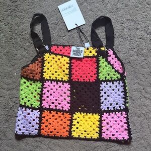 The Ragged Priest Multicolor Crochet Tank size Smal